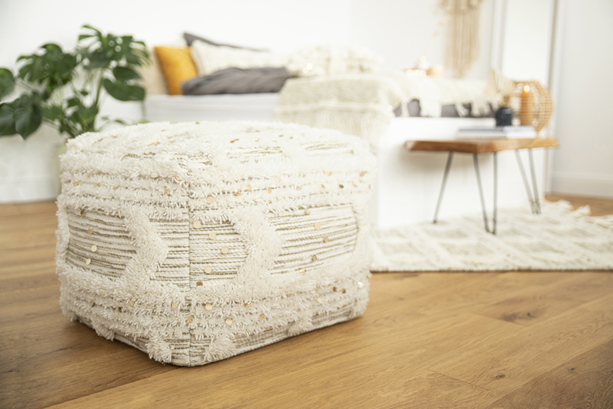 Pouf Bohist 425 Creme / Khaki 50cm x 50cm