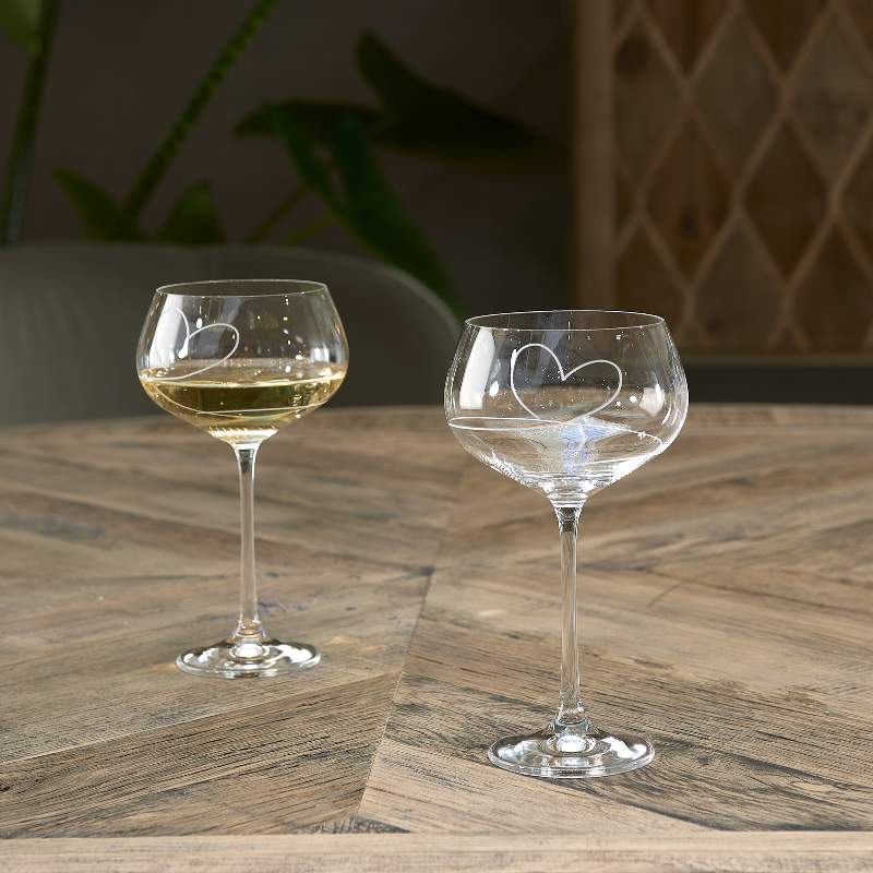 With Love White Wine Glass