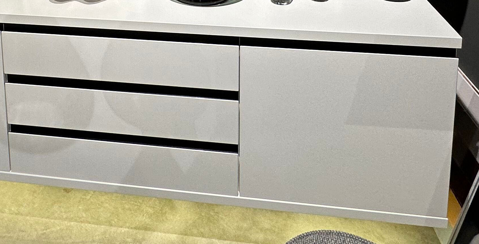 Sideboard Linaro inkl. Aufsatz Wohnzimmer Beleuchtung Weiss Wohnzimmerschrank